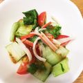 はらぺこﾏﾏ's cooksnap of when they made 青梗菜とカニ蒲鉾・トマトのサラダ♪.