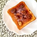 ふたごゆき's cooksnap of when they made ❁マロングラッセと珈琲のトースト❁.