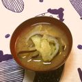おはなすき's cooksnap of when they made 新生姜となす玉ねぎの味噌汁.