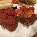 パフェうさこ♪'s cooksnap of when they made 子供さん向け☆ゴボウのトマトソース肉団子.