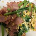 クック6OS4FX☆'s cooksnap of when they made 糖質制限☆小松菜ベーコン卵炒め.