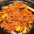 たえこけし's cooksnap of when they made 超簡単♡余ったキムチでアボカド卵炒め.