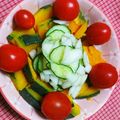 ＊れいぴん＊'s cooksnap of when they made かぼちゃと胡瓜・トマトの彩りサラダ♪.