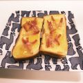 ❁Abake❁'s cooksnap of when they made 焼きカスタードベーコントースト！|дﾟ).