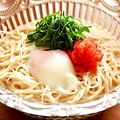 マユガリータ's cooksnap of when they made 豆乳そうめん　明太子＆温玉のせ.