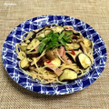 Chikatan☆'s cooksnap of when they made ☆茄子としめじとベーコンの和風パスタ☆.