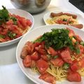 院長14's cooksnap of when they made トマトとオクラの簡単パスタ.