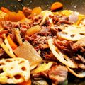 rakuponyo's cooksnap of when they made 豚肉とレンコンのにんにく醤油炒め.