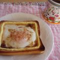Nekozame's cooksnap of when they made ☆卵がこぼれ落ちない卵トースト☆.