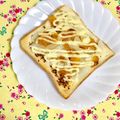 ふたごゆき's cooksnap of when they made ❁スライスオニオンと福神漬けのトースト❁.