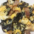 amileamila's cooksnap of when they made キクラゲとベーコンの卵炒め.