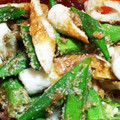 Epi☆'s cooksnap of when they made 簡単5分♡ちくわとオクラの胡麻おかか和え.