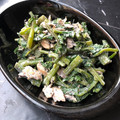 ♪きっとんとん♪'s cooksnap of when they made つるむらさきと干物の胡麻マヨ和え.
