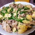ろーるmama's cooksnap of when they made 豚こま肉、ピーマン、椎茸、卵の山椒のせ丼.