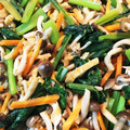 ルルちゃんmam's cooksnap of when they made 常備菜 小松菜とキノコと油揚げ.