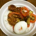 弁当とうさん's cooksnap of when they made 彩り茄子とミートボールのズボラ丼.
