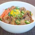 り～たん。's cooksnap of when they made ✿牛丼＠オイスターソース風味＠黄身で❤✿.