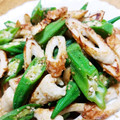 こっこちゃーん's cooksnap of when they made ちくわとオクラのめんつゆ胡麻炒め.
