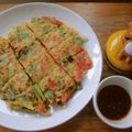 花時計咲いた's cooksnap of when they made スタミナ増強！カラフルチヂミ.