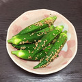 さくらん餅's cooksnap of when they made 本つゆで オクラのゴマ和え.
