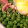 S＠ワシントンDC's cooksnap of when they made サイゼの青豆とベーコンの温玉サラダ再現.