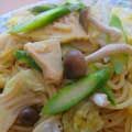 kusu's cooksnap of when they made たけのこ＆春キャベツの中華風パスタ.