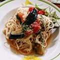 amomoa's cooksnap of when they made トマトとなすの冷製そうめん.
