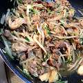 haruao☆'s cooksnap of when they made 簡単☆豚肉もやしキノコ炒め.
