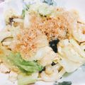 料理一年目's cooksnap of when they made 茄子・キャベツ・豆腐DE焼うどん.