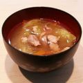 桜月❀咲良mommy's cooksnap of when they made 隠し味あり♡美味しいレタス豚汁！.