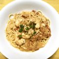 ケロんちょ's cooksnap of when they made エビの殻で！エビトマトクリームパスタ♪.