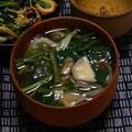 nosso's cooksnap of when they made 簡単！空芯菜と舞茸のお味噌汁.