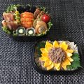 ゆみクローバー's cooksnap of when they made 薄焼き卵でひまわりのデコ弁.