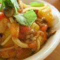 rakuen's cooksnap of when they made 牛肉と夏野菜のトマトソースパスタ.