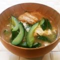 あーこ姐's cooksnap of when they made 母の味♬きゅうりと油揚げの味噌汁.