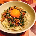 美ﾁｬコ's cooksnap of when they made 簡単アレンジ☆納豆オクラの冷やしそうめん.