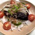 蒼の雫sp's cooksnap of when they made ルクエ＊蒸しナス豚＊.