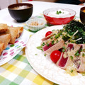 2525招き猫's cooksnap of when they made 鮪のたたきと水菜のニンニク味噌サラダ☆.