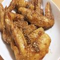 毎日笑顔になる料理's cooksnap of when they made ピリ辛♪名古屋風 鶏手羽先のから揚げ.