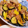 コックELMO♡'s cooksnap of when they made 豚バラ肉とズッキーニの柚子胡椒ポン酢炒め.