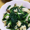 ♪YOKO's cooksnap of when they made ささみ・きのこ・ほうれん草の味噌マヨ炒め.
