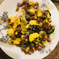 CS★C's cooksnap of when they made 小松菜と挽肉のフワフワたまご炒め.