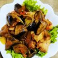 ふるさとのふゆいちご's cooksnap of when they made 鶏肉とナスのオイスター炒め.