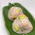 まこさんど's cooksnap of when they made ごま油香る鮭と枝豆のおにぎり☆.