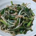 千ちまる's cooksnap of when they made ポン酢でアッサリ☆豚バラのニラもやし炒め.