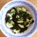 antkishi's cooksnap of when they made きゅうりとわかめの酢の物.