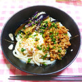 愛音‐aine‐'s cooksnap of when they made 揚げナスと納豆と温玉ぶっかけ冷やしうどん.