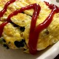 ぴょこんが～'s cooksnap of when they made ほうれん草とひき肉のボリュームオムレツ.