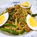 クックEZ7BWD☆'s cooksnap of when they made 小松菜と鯖の味噌煮缶サラスパ.