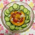 ぽぽきゅ's cooksnap of when they made かぼちゃと胡瓜・トマトの彩りサラダ♪.